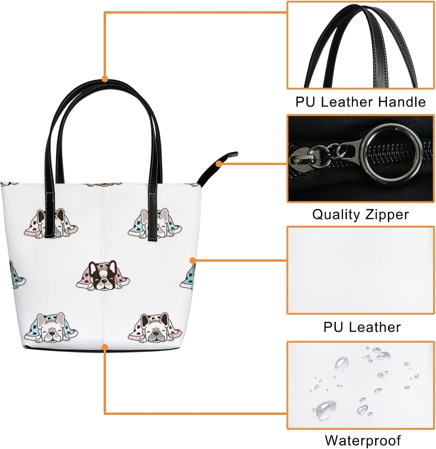 Tote Bag for Women PU Leather Handbags Women's Crossbody Handbags Work Tote Bags for Women Coachbags Tote Bag with Zipper