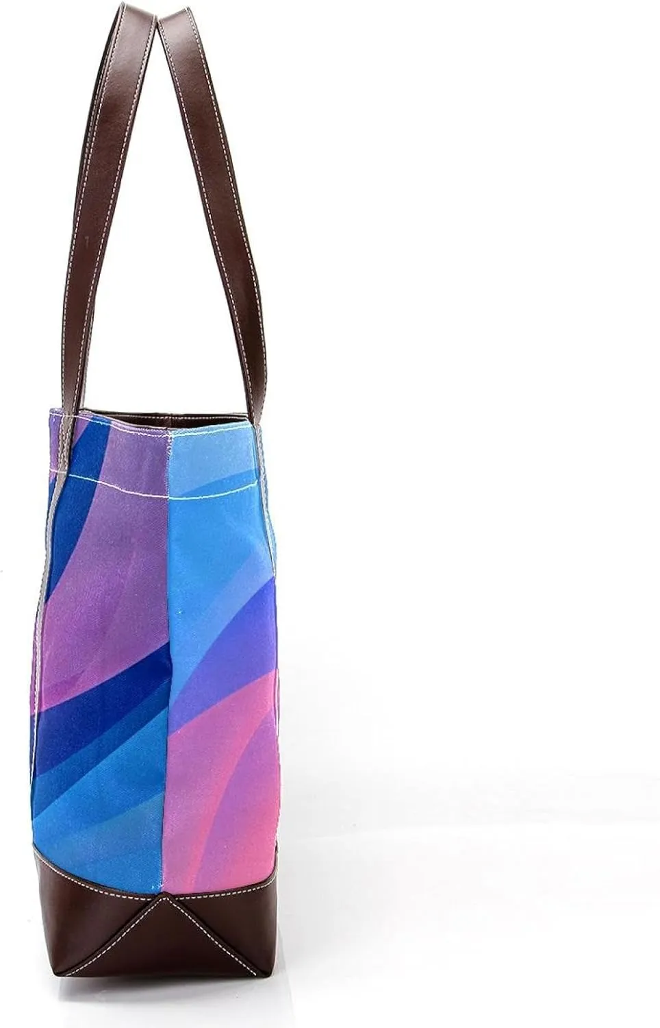 Tote Bag, Large Tote Bag, Tote Bag with Zipper, Modern Blue Pink Line Minimalist Art, Tote Bag for Work