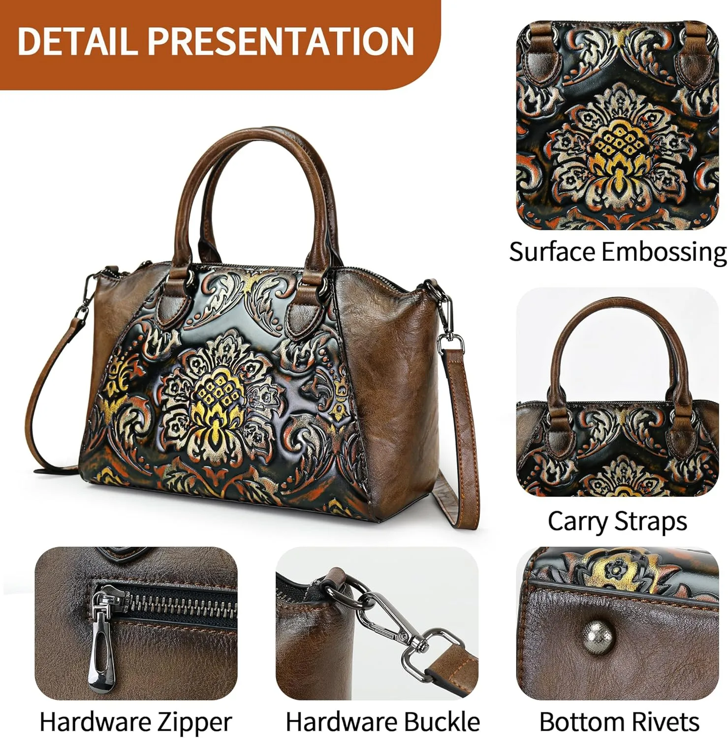 Tote Bag Purse and Handbags for Women Leather Shoulder Tote Handle Satchel Vintage