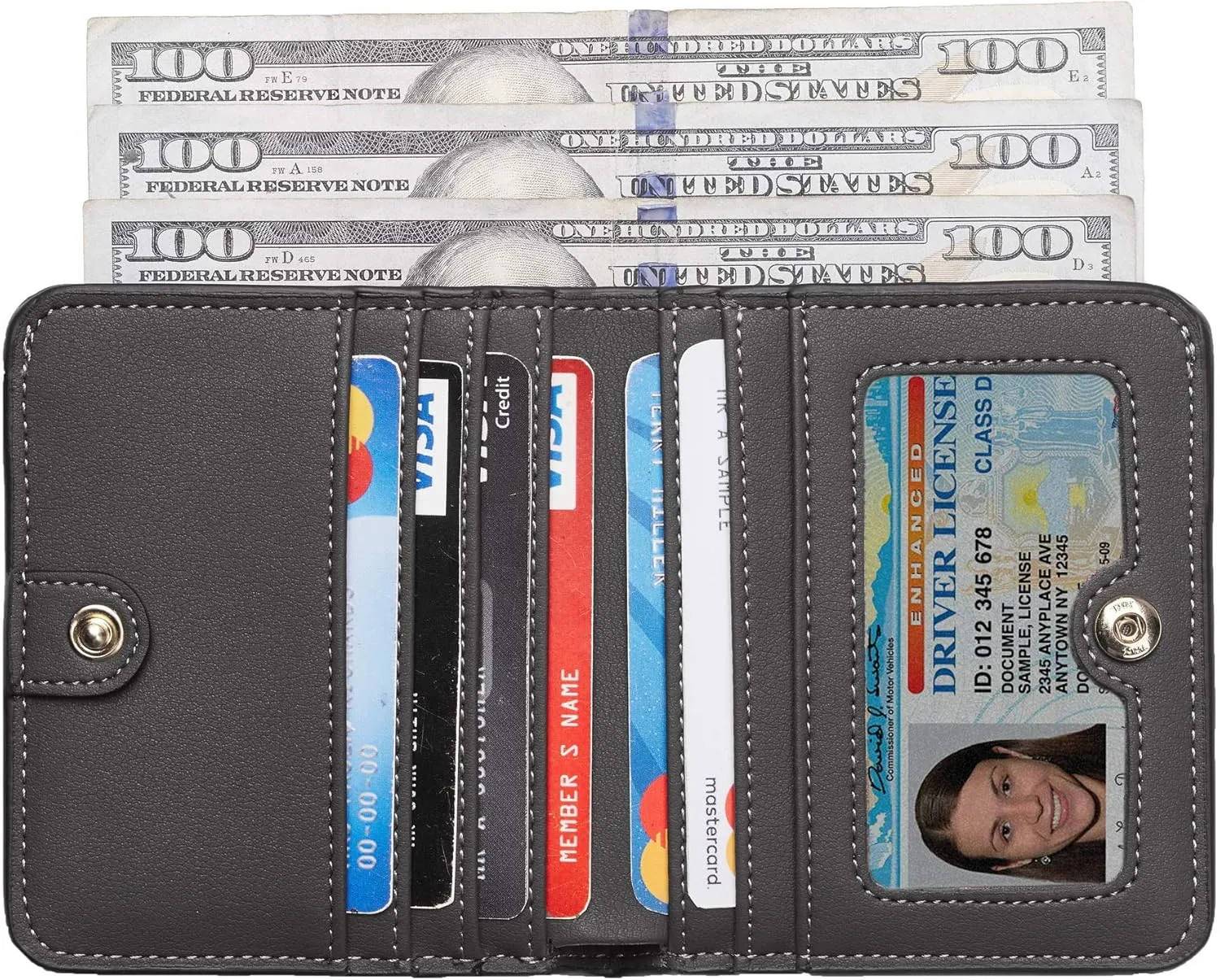Toughergun Wallet Women Rfid Blocking Small Compact Bifold Luxury Leather Pocket Wallet Ladies Mini Purse with ID Window