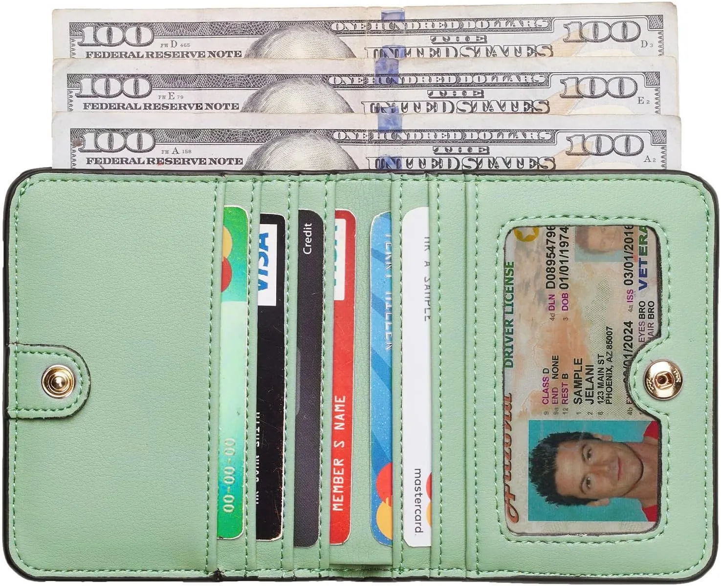 Toughergun Wallet Women Rfid Blocking Small Compact Bifold Luxury Leather Pocket Wallet Ladies Mini Purse with ID Window