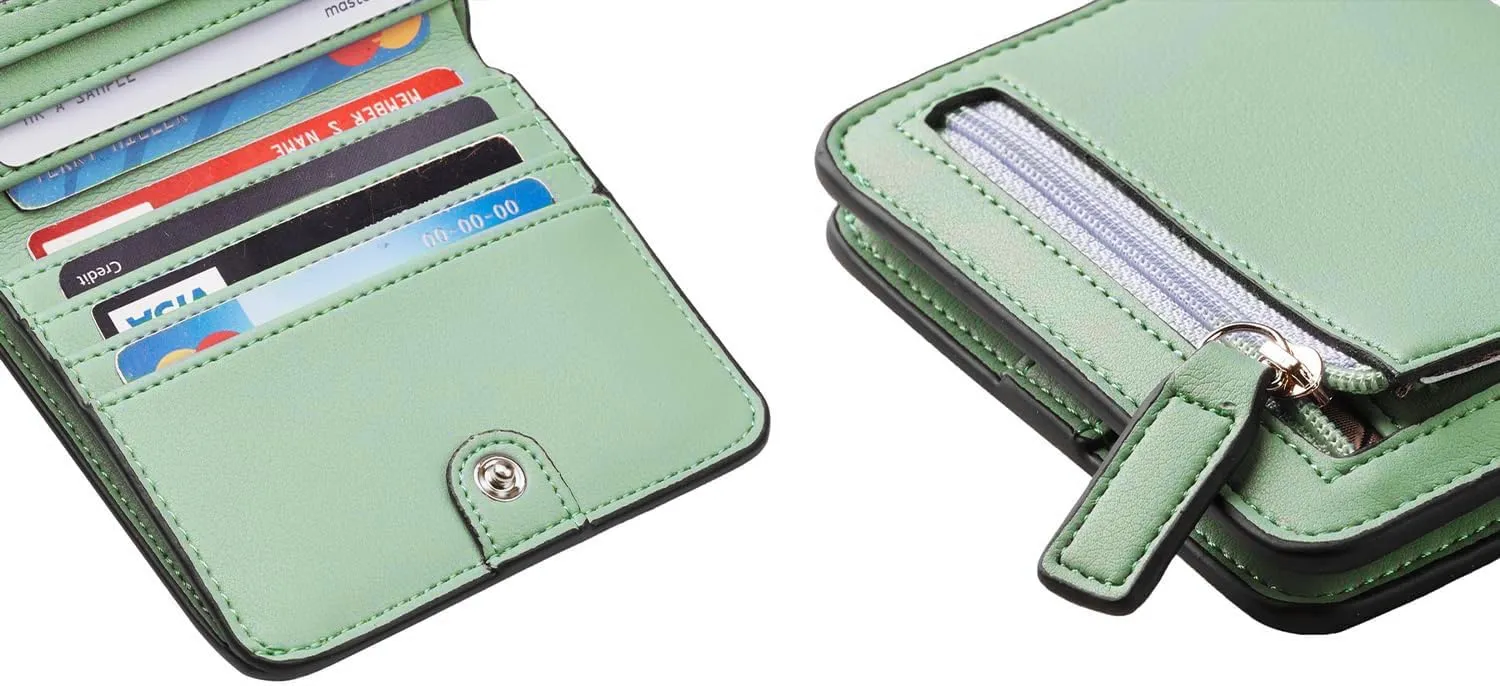 Toughergun Wallet Women Rfid Blocking Small Compact Bifold Luxury Leather Pocket Wallet Ladies Mini Purse with ID Window