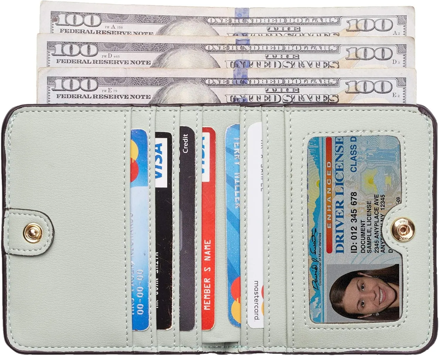 Toughergun Wallet Women Rfid Blocking Small Compact Bifold Luxury Leather Pocket Wallet Ladies Mini Purse with ID Window