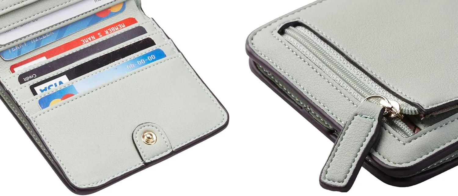 Toughergun Wallet Women Rfid Blocking Small Compact Bifold Luxury Leather Pocket Wallet Ladies Mini Purse with ID Window
