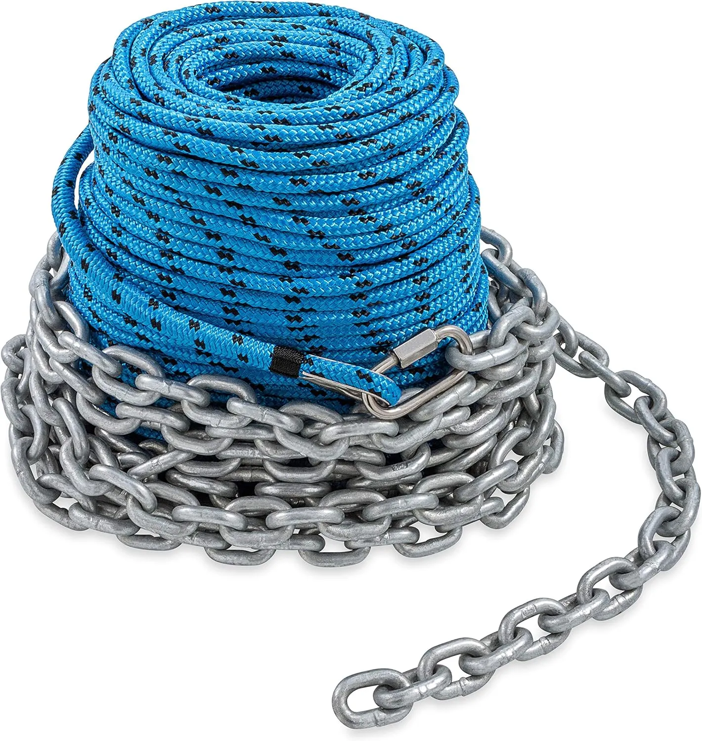 Trac Outdoors 200/15 Anchor Rode – 200 ft Rope with 15 ft Chain - Designed for Use with Trac Brand Electric Winches - Features a 1,900 lb. Break Strength (69082)