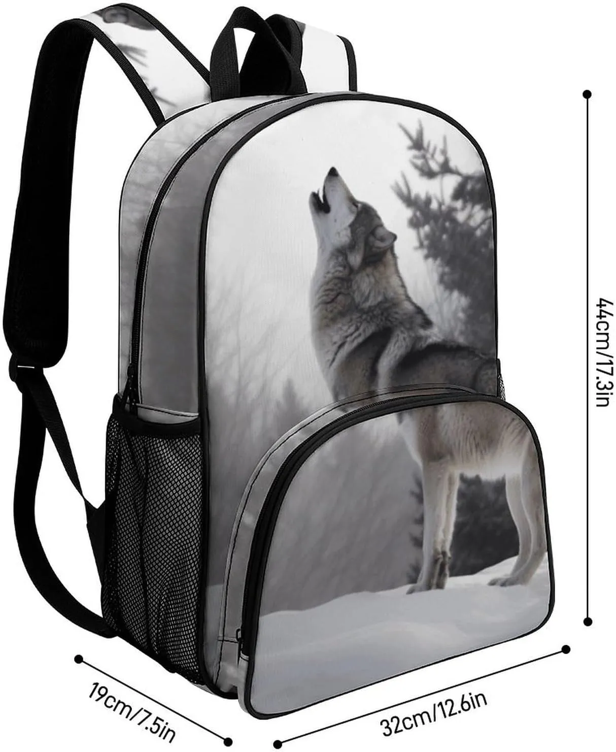 Travel Backpack for Women Men Lightweight 17 Inch Laptop Bag Howling Wolf Backpack Casual Daypack