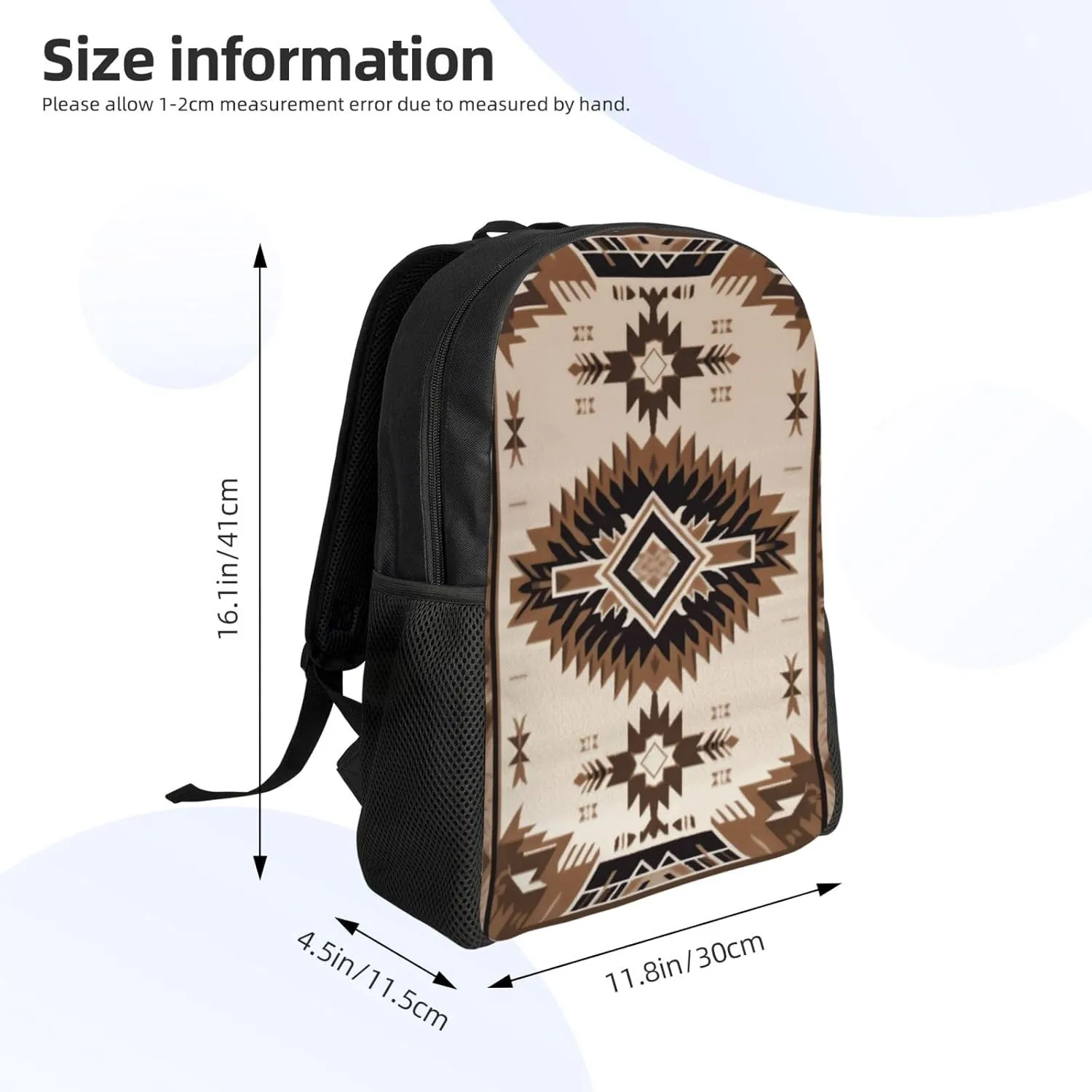 Travel Backpack for Women Men Lightweight 17 inch Laptop Bag Native American Backpack Casual Daypack