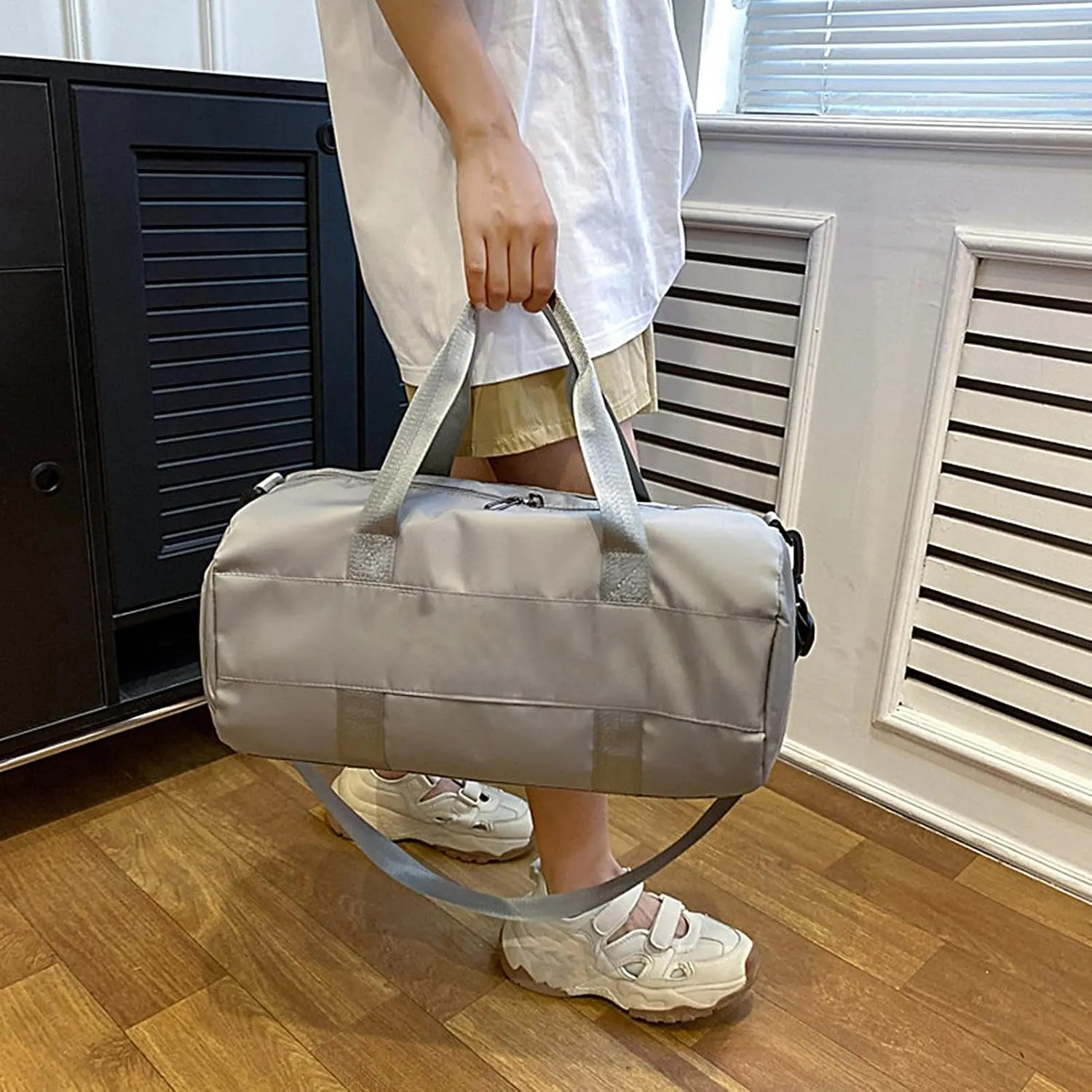 Travel Duffel Bag, Large Capacity Bag, Workout Luggage, Multi-functional Bag, Oxford Cloth Bag, Multi-functional Oxford Cloth Overnight Bag With Shoulder Strap For Camping, Hiking, Beach