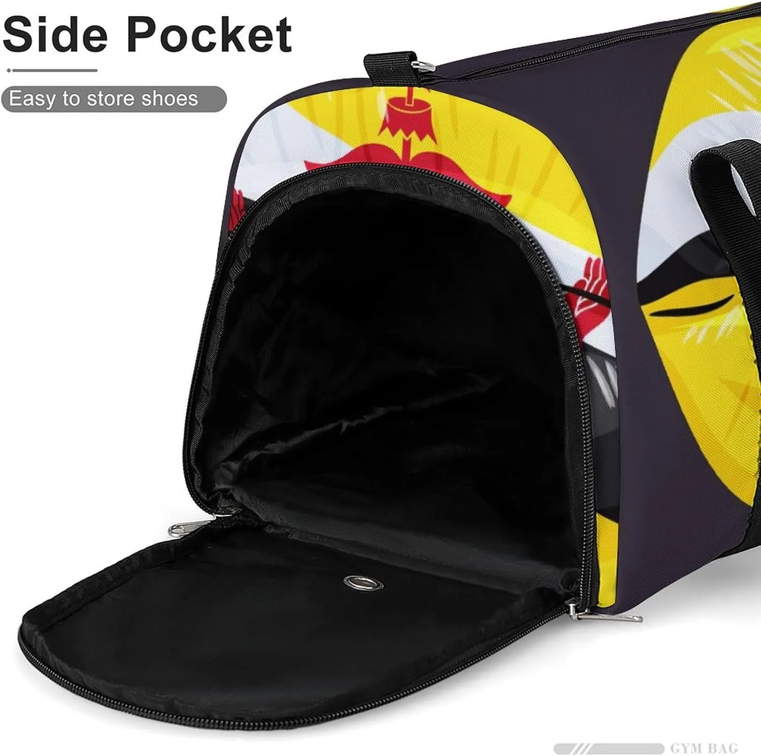 Travel Duffel Bag with Brunei Flag Lips for Women and Men Shoe Compartment and Wet Pocket