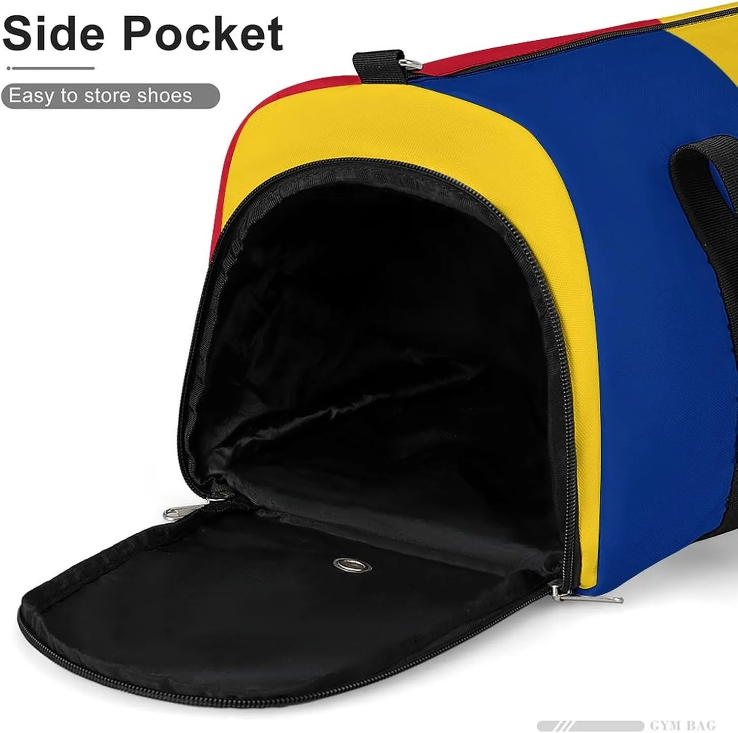 Travel Duffel with Romanian Flag Shoe Compartment Gym Bag Waterproof Weekender for Yoga