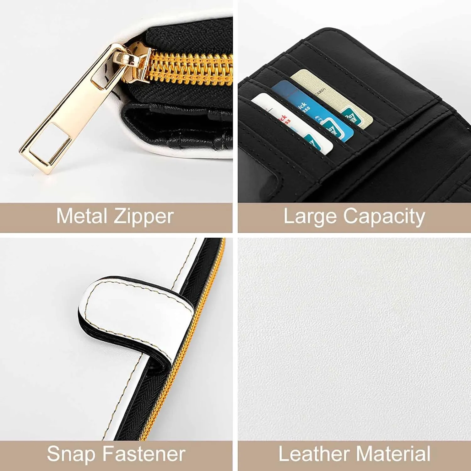 Travel PU Leather Wallet, Patriotic USA Retro American Flag Baseball Print, 12 Card Slots and Smooth Zipper Closure, Compact 7.8x4.3x1.4 Inch Wallets for Men Women