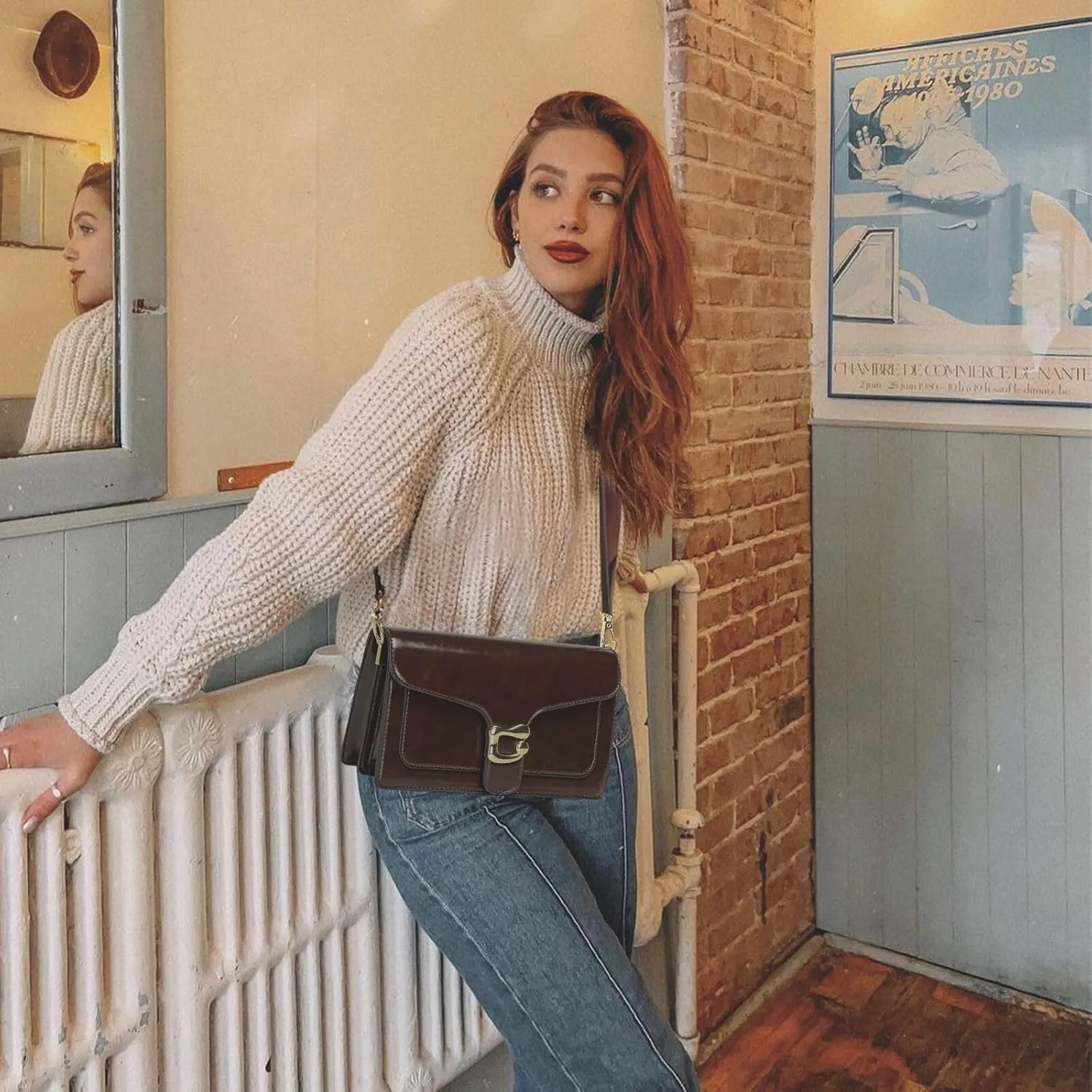 Travistar Crossbody Bags for Women Trendy - Small Cross Body Purse Shoulder Bag Leather Handbags Evening Clutch with 2 Straps
