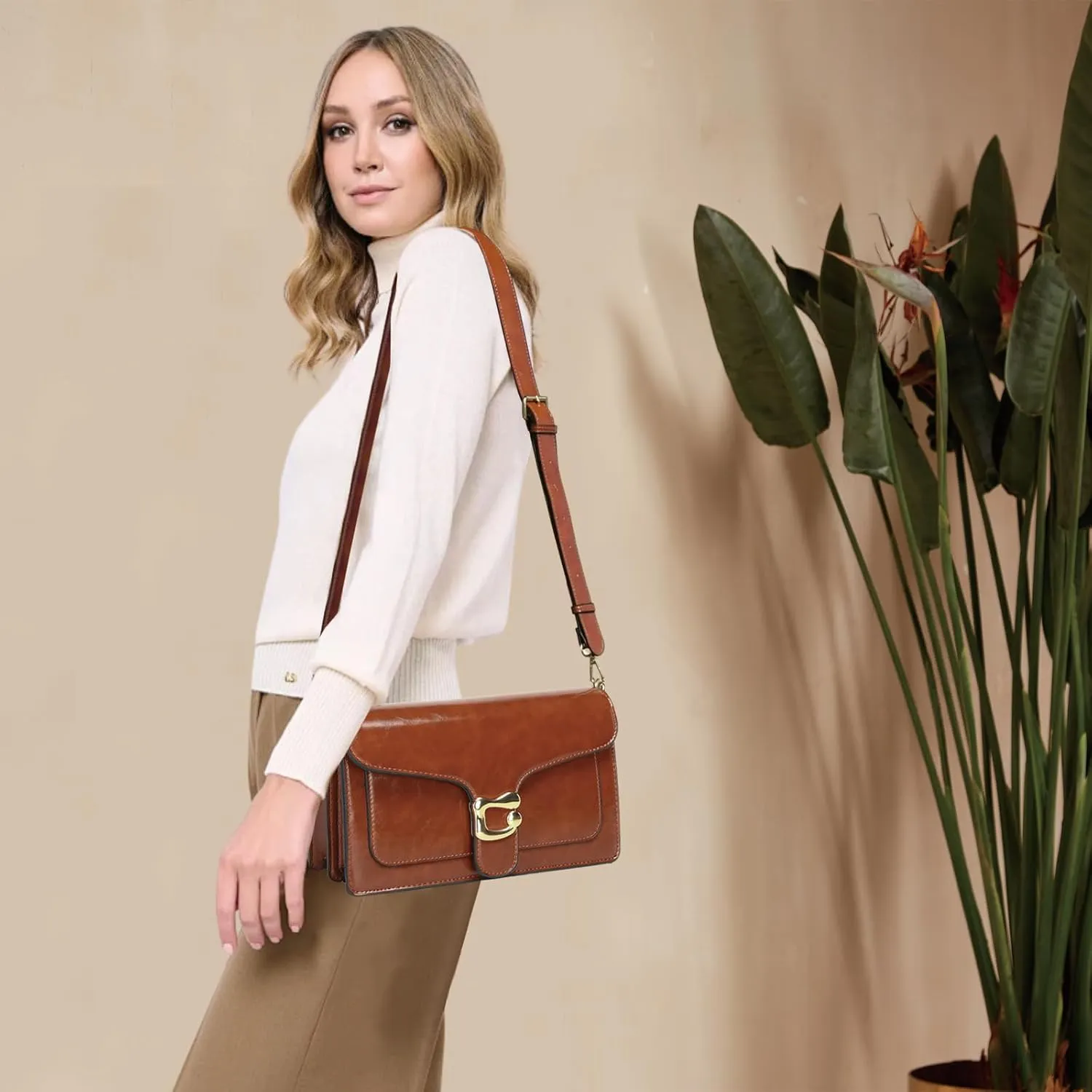 Travistar Crossbody Bags for Women Trendy - Small Cross Body Purse Shoulder Bag Leather Handbags Evening Clutch with 2 Straps