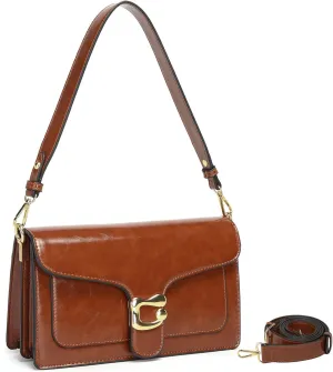 Travistar Crossbody Bags for Women Trendy - Small Cross Body Purse Shoulder Bag Leather Handbags Evening Clutch with 2 Straps
