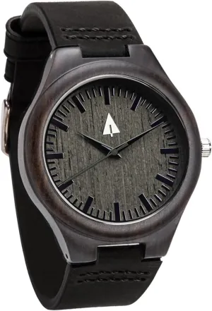Treehut Wooden Watch for Men with Wooden Strap and Gift Box, Stainless Steel Clasp & Silver Hands – Japanese Quartz Analog Watch with Date – Wrist Watch Made from Real Wood Great Gifts for Men