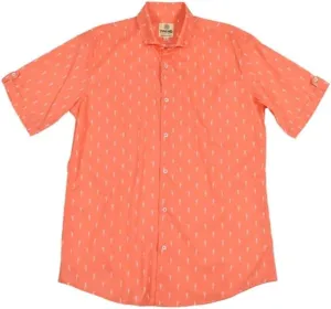 Trend Orange Oxford Seashore Short Sleeve Stretch Sport Shirt