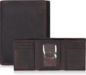 Tri fold Leather Wallet for Men with RFID | Slim Wallets for Men with 1 ID and 6 Credit card slots | Front Pocket Minimalist