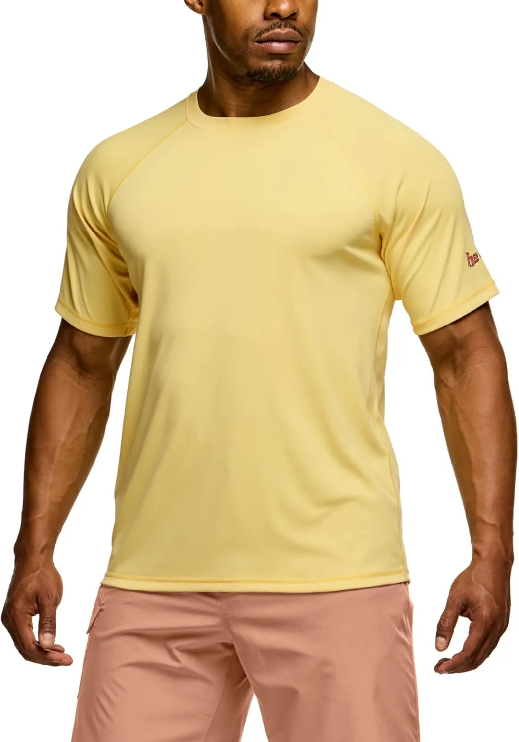 TSLA Men's Rashguard Swim Shirts, UPF 50  Protection Quick Dry, Stretch Comfort Fit, Flatlock Seams, Outdoor & Water Sports