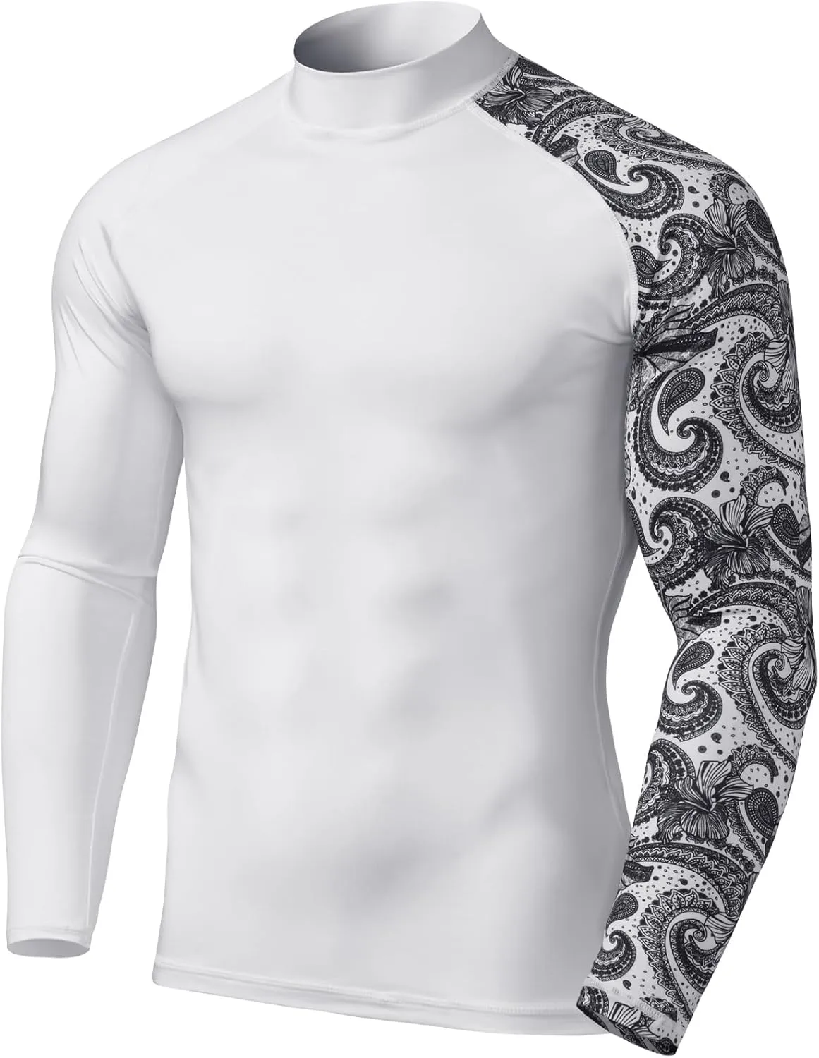 TSLA Men's UPF 50  Long Sleeve Rash Guard, UV/SPF Quick Dry Swim Shirt, Water Surf Swimming Shirts