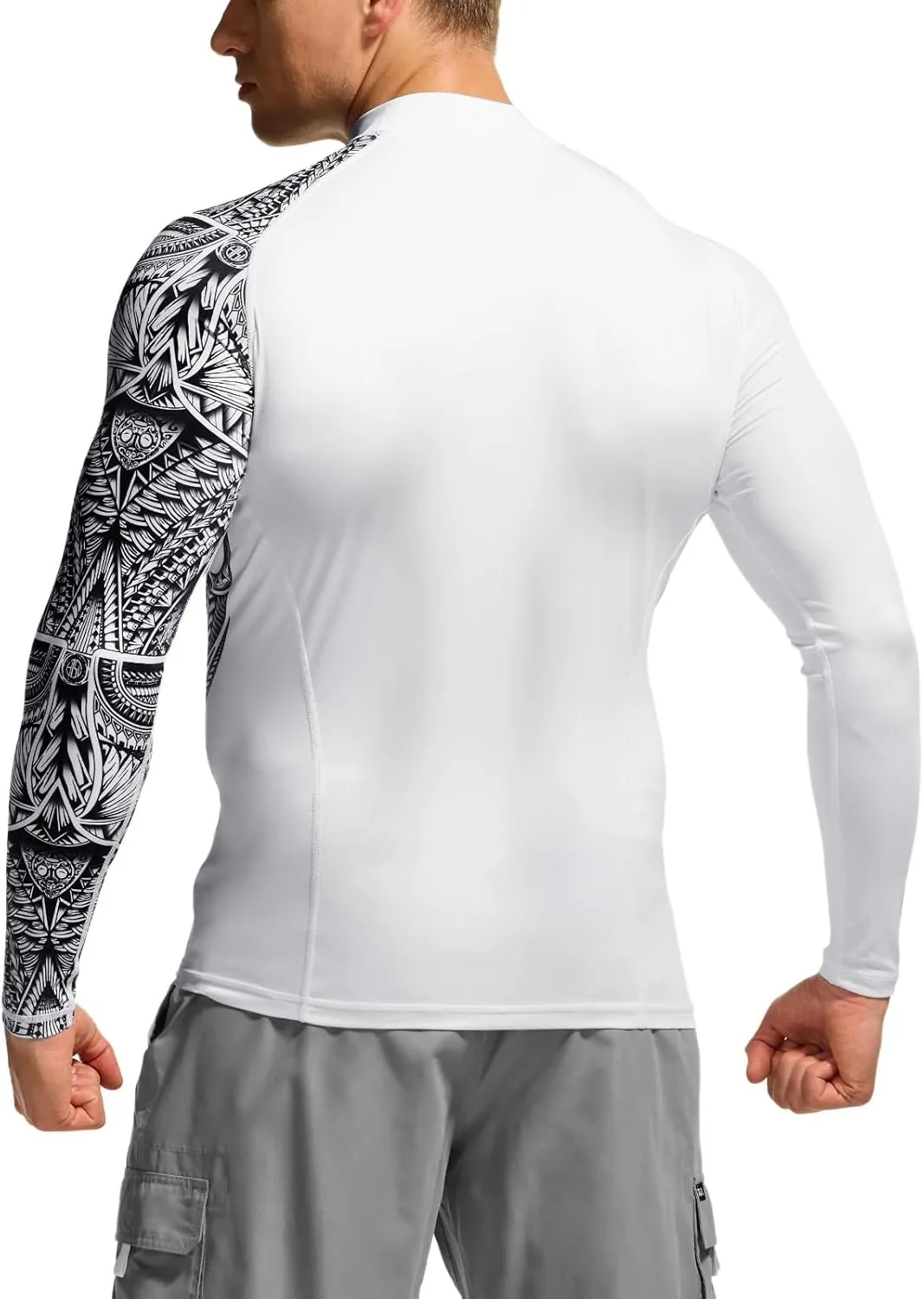 TSLA Men's UPF 50  Long Sleeve Rash Guard, UV/SPF Quick Dry Swim Shirt, Water Surf Swimming Shirts