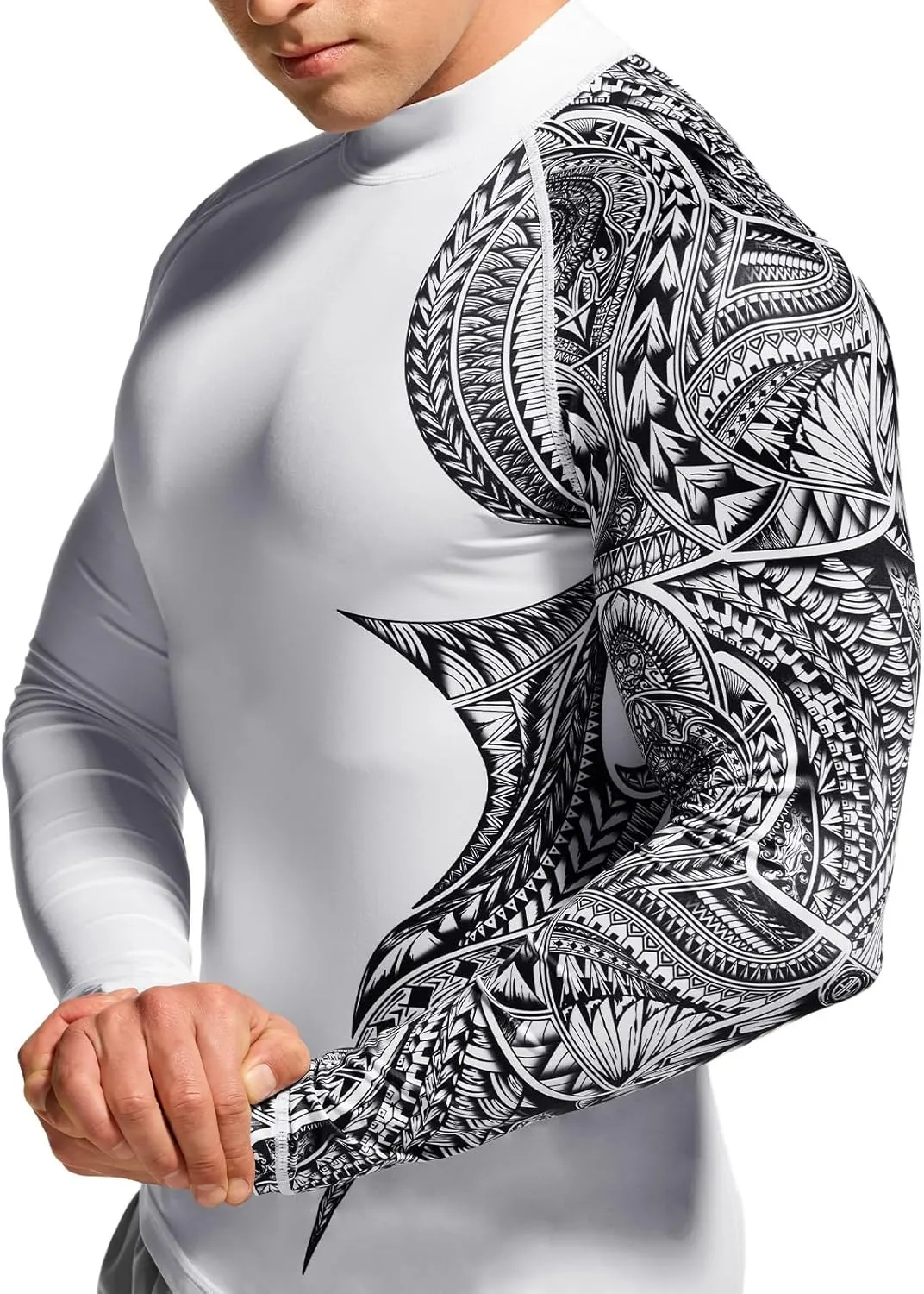 TSLA Men's UPF 50  Long Sleeve Rash Guard, UV/SPF Quick Dry Swim Shirt, Water Surf Swimming Shirts