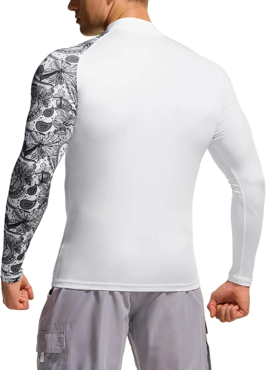 TSLA Men's UPF 50  Long Sleeve Rash Guard, UV/SPF Quick Dry Swim Shirt, Water Surf Swimming Shirts