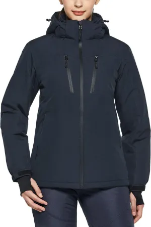 TSLA Women's Winter Ski Jacket, Waterproof Warm Insulated Snow Coats, Cold Weather Windproof Snowboard Jacket with Hood
