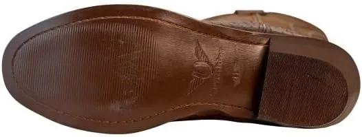 TuffRider Men's Hayden Wide Round Toe Western Boot- Brown-With Free Assorted Striped Socks