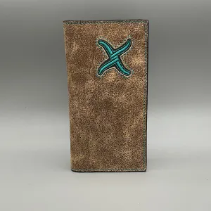 Twisted X - Brown Distressed Leather Men’s Checkbook Cover/Rodeo Wallet XRC-27