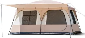 Two-Bedroom, One-Living Room, Multi-Person Outdoor Folding Portable Thickened Double-Layer Rainproof and Windproof Camping Tent