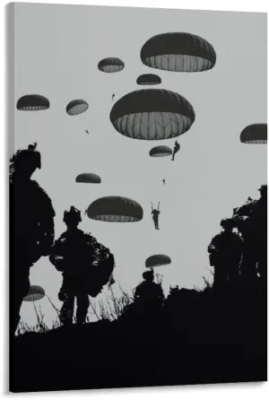 TYWSDBV US Army Airborne Paratroopers Poster 1 Canvas Painting Wall Art Poster for Bedroom Living Room Decor 24x36inch(60x90cm) Frame-style