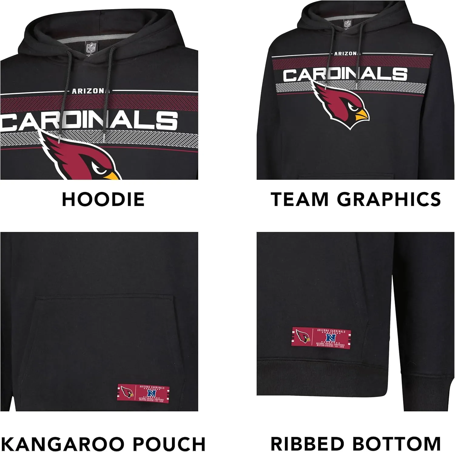 Ultra Game Adult's NFL Official Super Soft Pullover Hoodie Sweatshirt-Warm Polyester Blend-Unisex