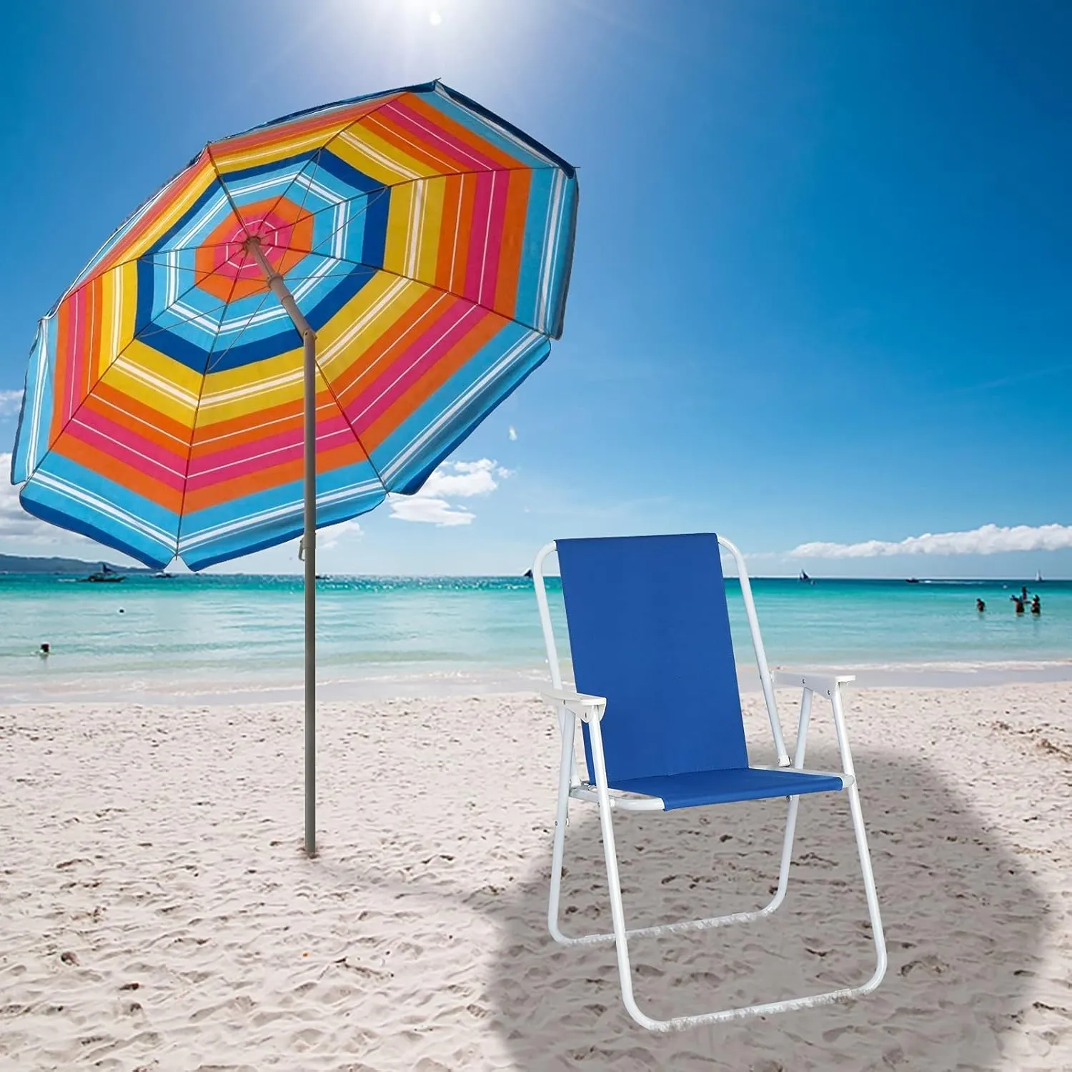 Ultra-Lightweight Beach Chair for Adults, 600D Polyester Folding Camping Chair, Backpack Portable Compact Design for Outdoor, Backyard, Fishing, Picnic, Sand, Blue, 20.47 * 21.46 * 29.72 in