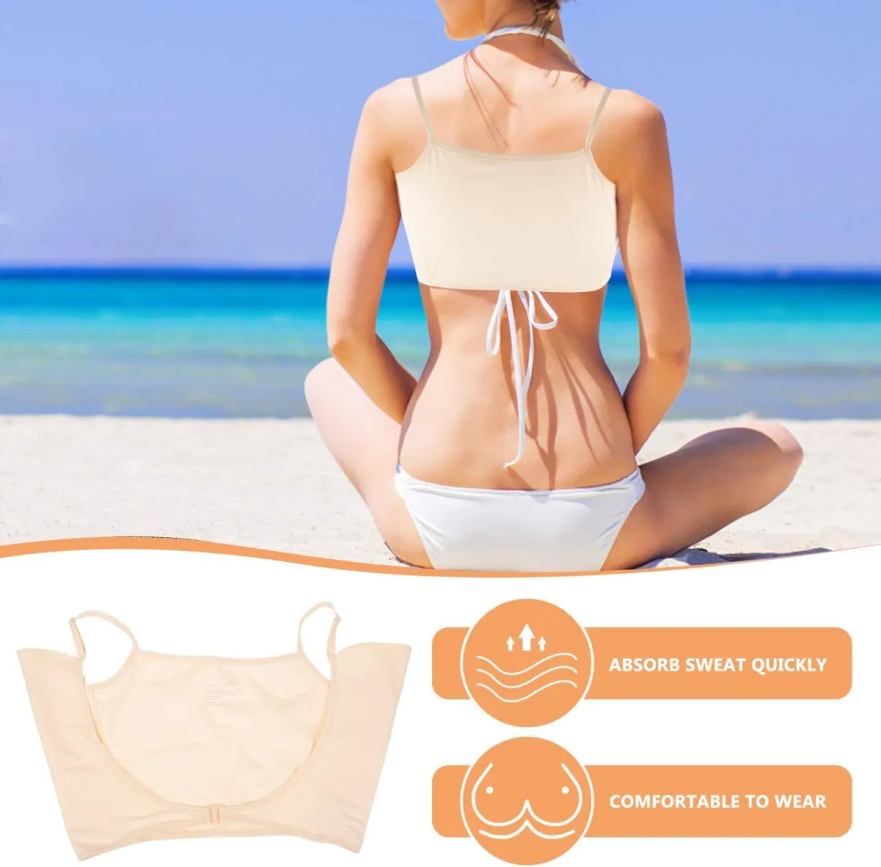 Underarm Sweat Vests Breathable Armpit Sweat Proof Shirts Armpit Sweat Pads Reusable Armpit Sweat Guard Sweatproof Undershirts Women Dress Shields for Underarm