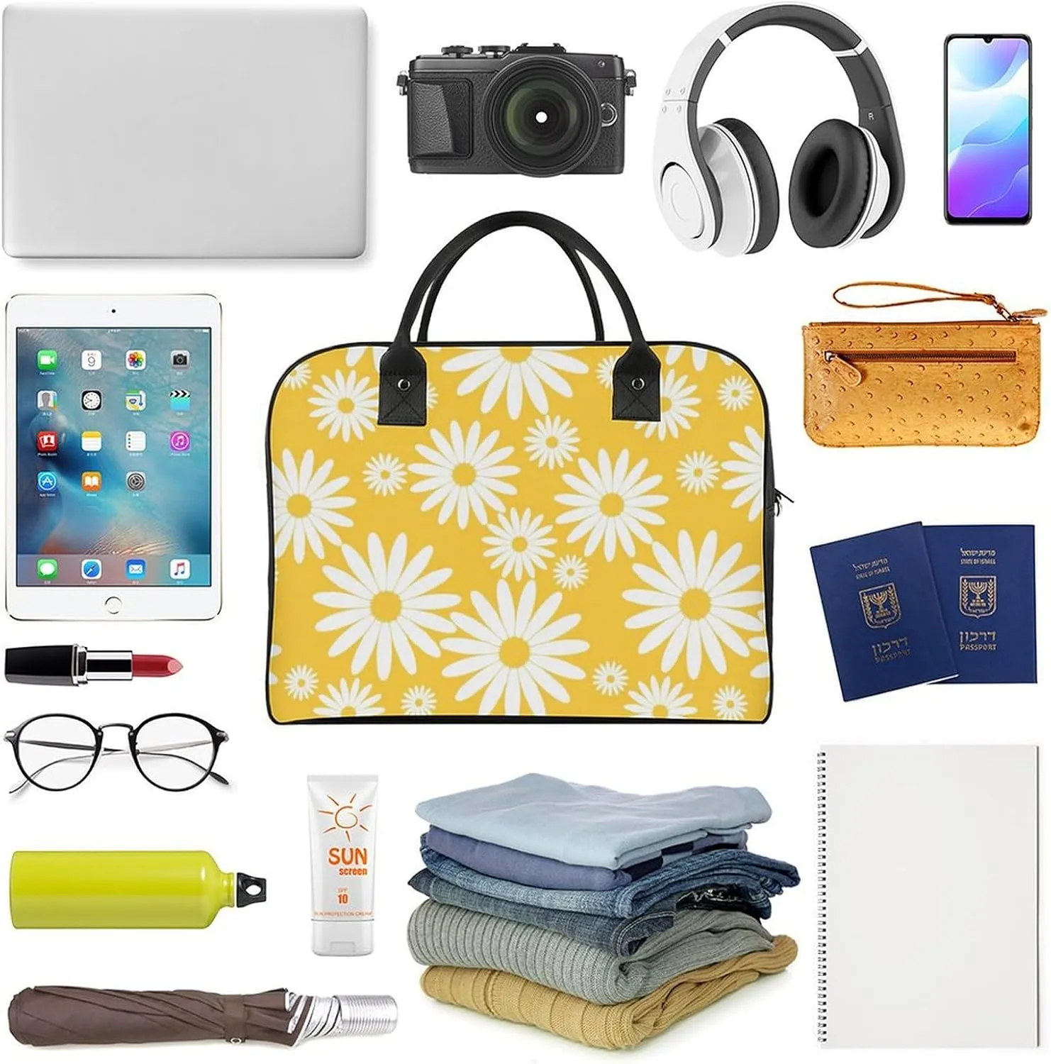 Unisex Crossbody Nylon Colorful Butterfly Elegant Handbag for Traveling 13" X 19" X 8"