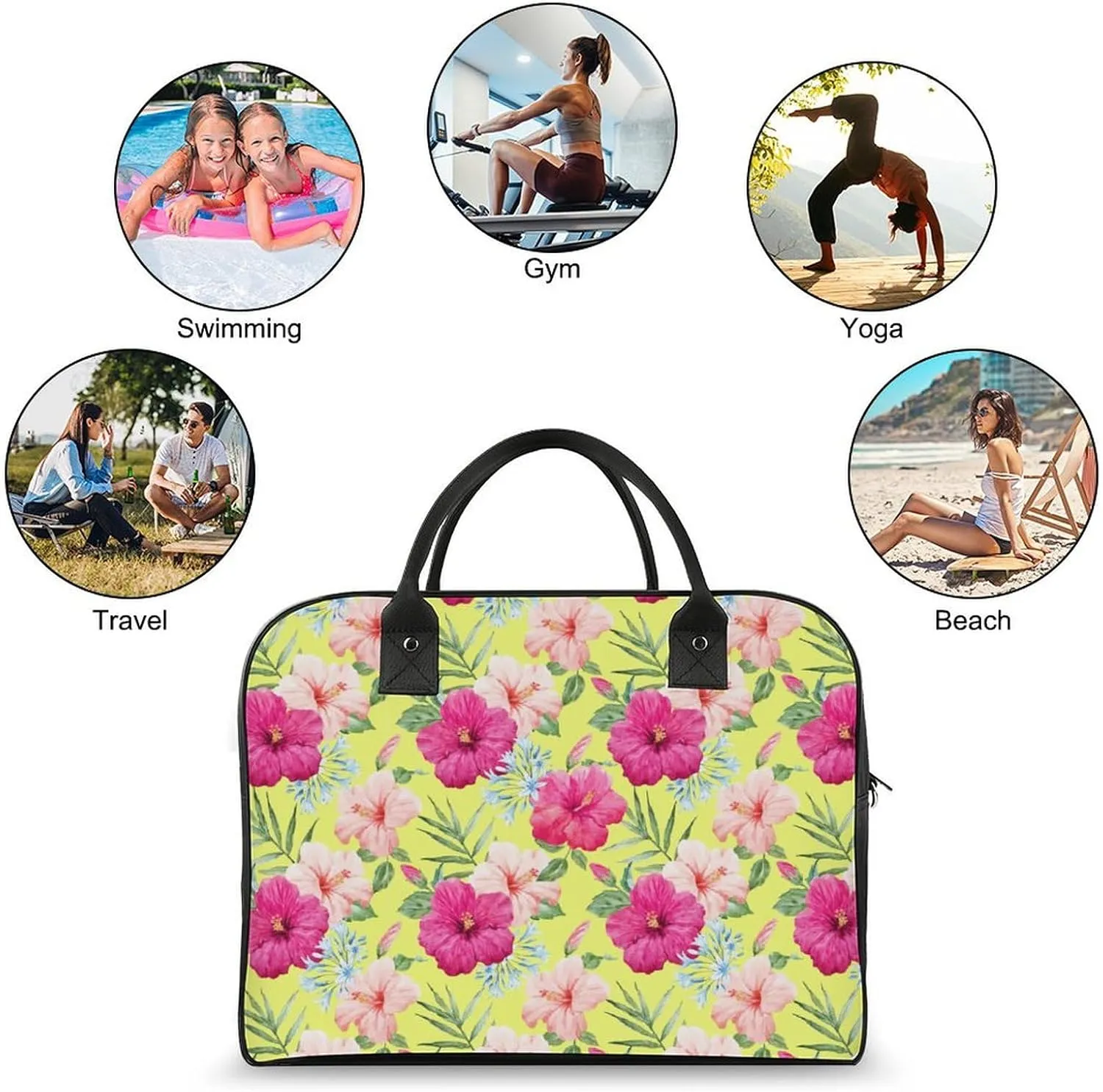 Unisex Shoulder Nylon Santa Gifts Retro Handbag for Business Trip 13" X 19" X 8"