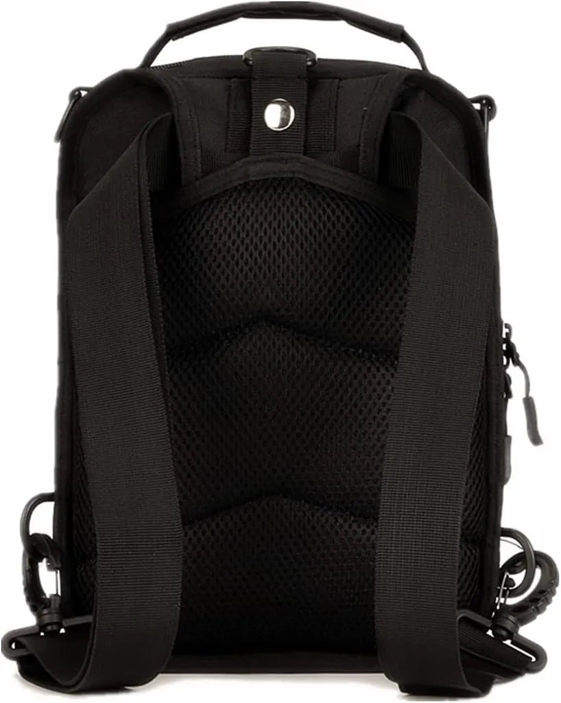 UNISTRENGH Tactical Military Sling Bag Chest Pack Molle Daypack Backpack Casual Shoulder Bag Crossbody Duty Gear (Dark black)