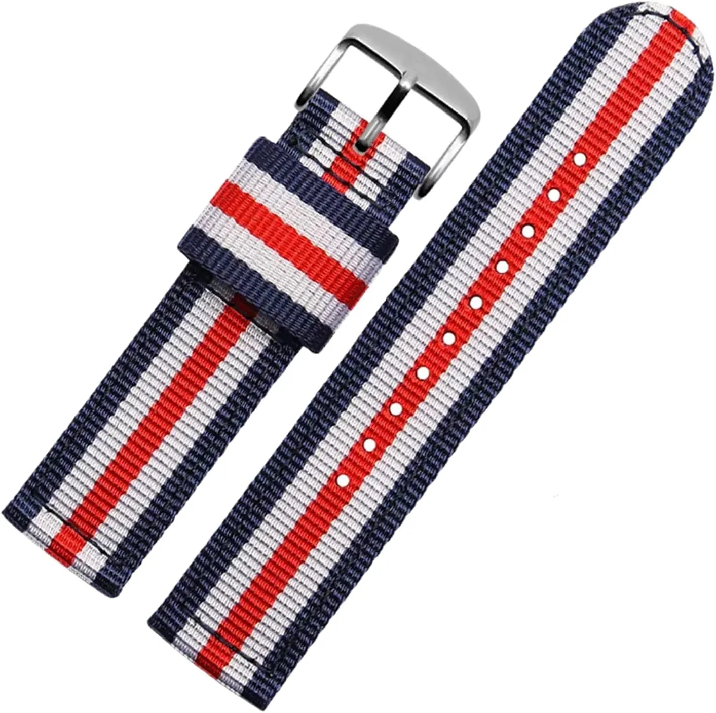 Universal Strap,18/20/22/24mm Exquisite Workmanship Nylon Canvas Men Sport Watch Band for Classic Analogue Watch