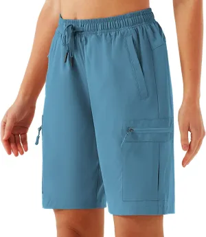 URBEST Women's Hiking Cargo Shorts Quick Dry Lightweight Summer Shorts for Women Outdoor Travel Golf Active