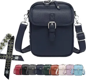 Urvashi Crossbody Leather Bag for Women, Vegan Anti Theft Side Purse Shoulder, Retro Soft Handbags with Built In Wallet
