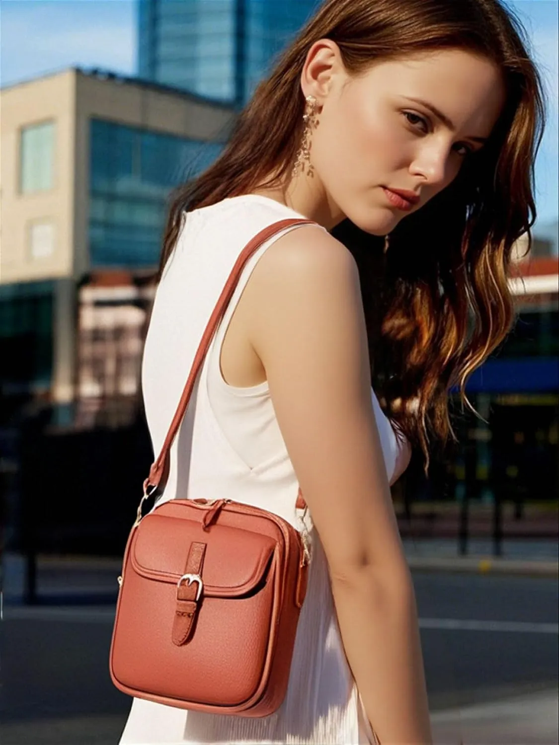 Urvashi CrossBody Leather Bag, To Joy Ride Urvashi Cross Body Bag, Vintage Urvashi Crossbody Bag with 10 Card Slots