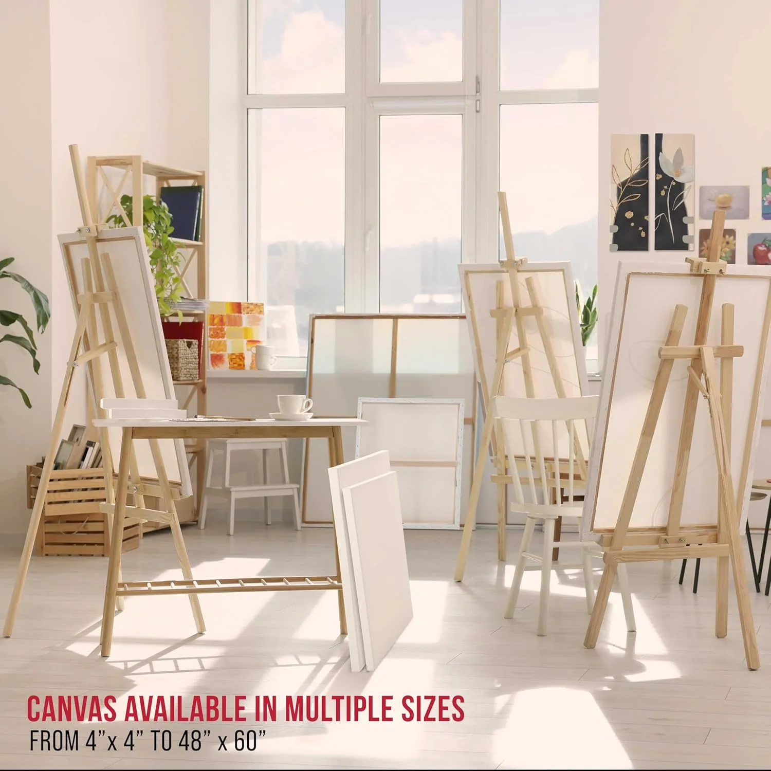 U.S. Art Supply Large Stretched Canvas for Painting 18x36 inch Gallery Depth 1-1/2" Thick, 2-Pack - 12oz Acrylic Gesso Triple Primed, Professional Artist Quality, 100% Cotton - Oil, Pouring Paint