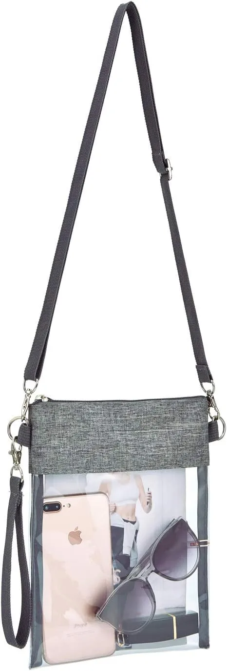 USPECLARE Clear Crossbody Purse Bag Stadium Approved Clear Tote Bag for Work Concert Sports