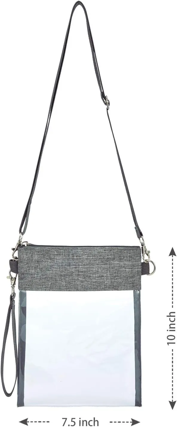 USPECLARE Clear Crossbody Purse Bag Stadium Approved Clear Tote Bag for Work Concert Sports