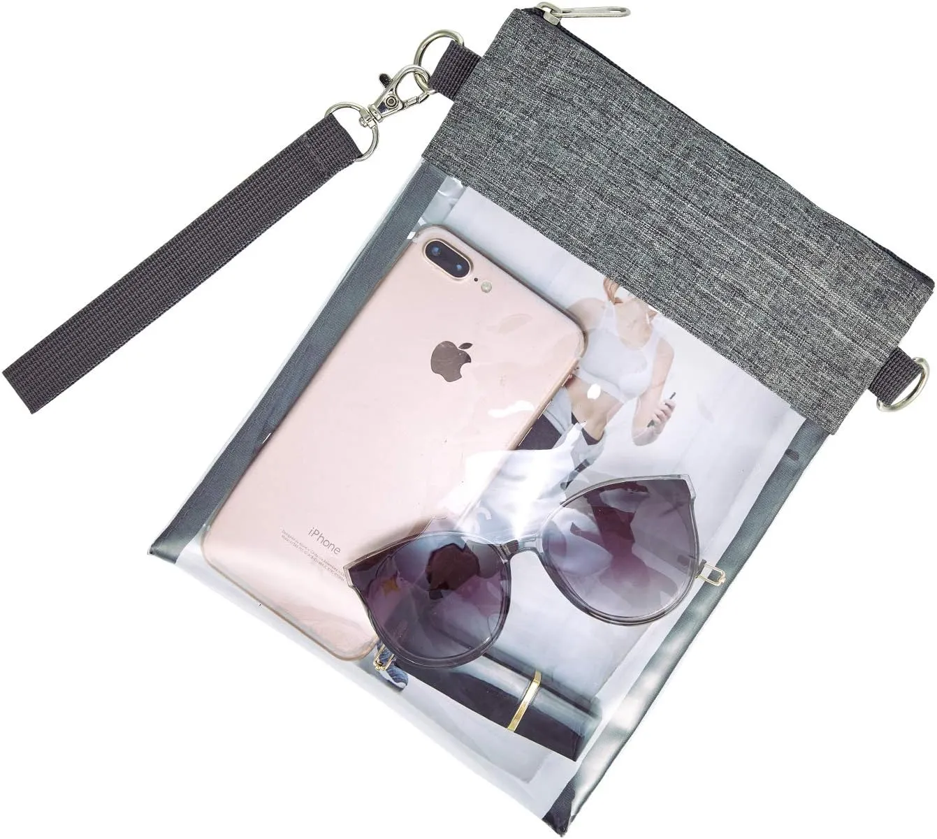 USPECLARE Clear Crossbody Purse Bag Stadium Approved Clear Tote Bag for Work Concert Sports