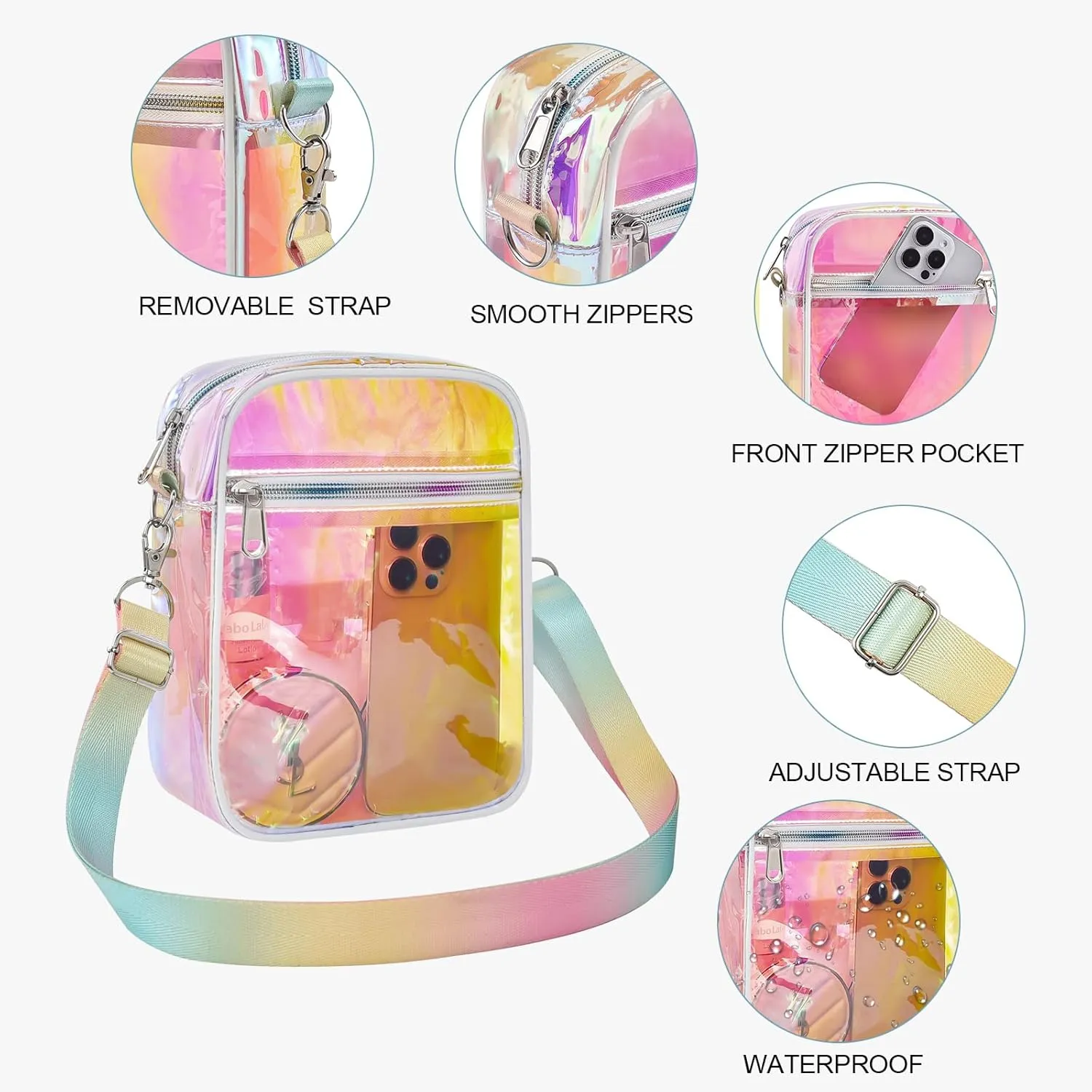 USPECLARE Clear Purse Stadium Approved CrossBody Bag for Men and Women