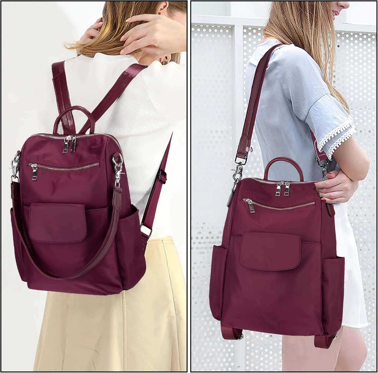 UTO Women Backpack Purse 3 ways Oxford Waterproof Cloth Nylon Ladies Rucksack Shoulder Bag