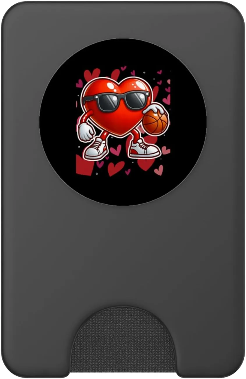 Valentines Day Basketball Dunking Sports Slam Men Boys Kids PopSockets PopWallet for MagSafe