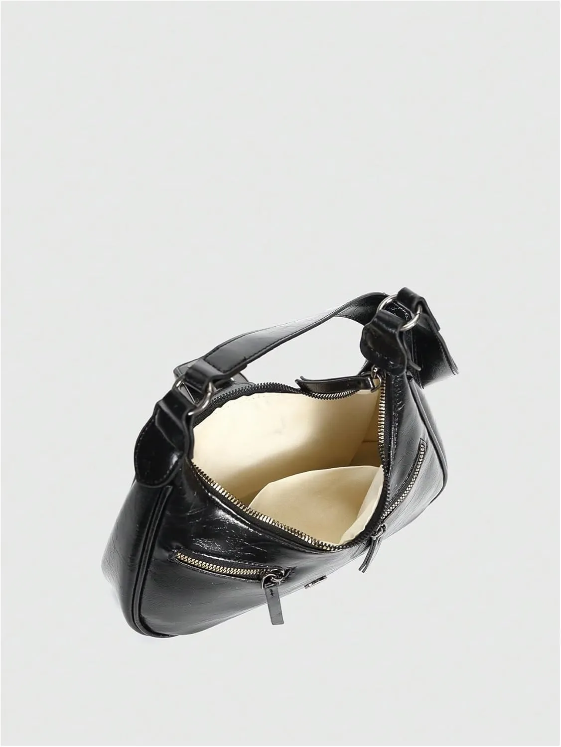 Verdusa Women's Hobo PU Leather Clutch Shoulder Bags Buckle Zipper Vintage Handbags