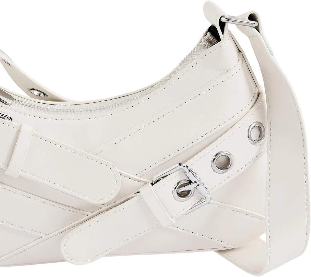 Verdusa Women's Shoulder Handbags Punk Leather Underarm Bag with Buckle